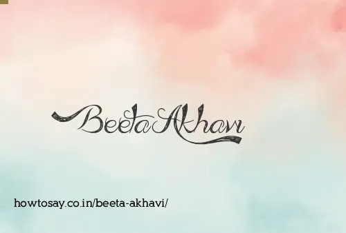 Beeta Akhavi