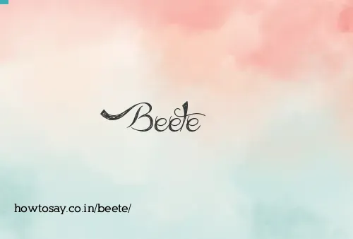 Beete