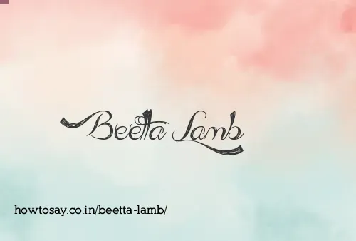 Beetta Lamb