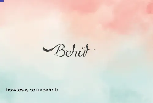 Behrit