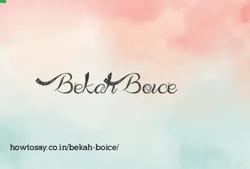 Bekah Boice