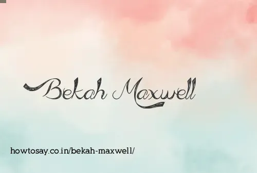 Bekah Maxwell