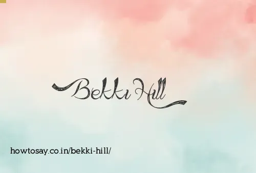 Bekki Hill