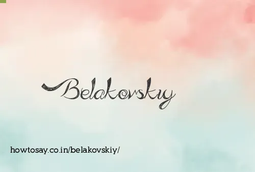 Belakovskiy