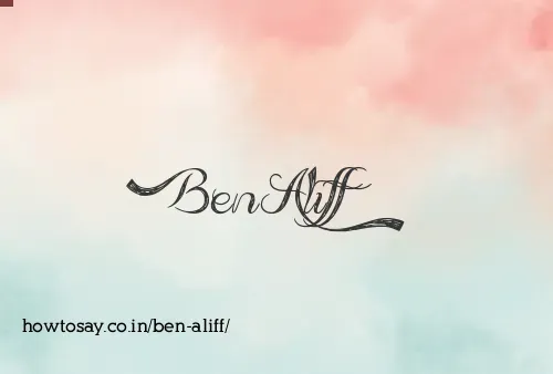 Ben Aliff