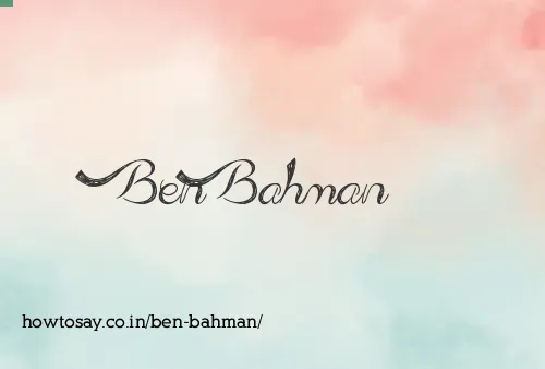 Ben Bahman
