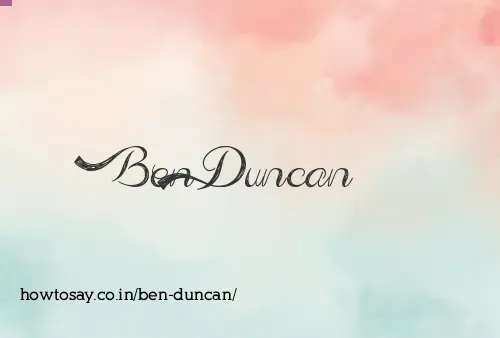 Ben Duncan
