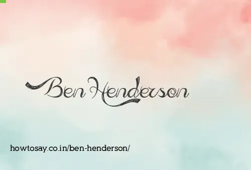 Ben Henderson