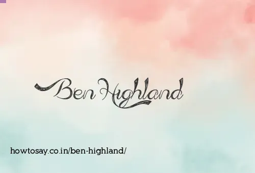 Ben Highland