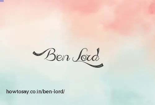 Ben Lord