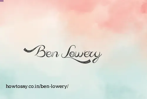 Ben Lowery