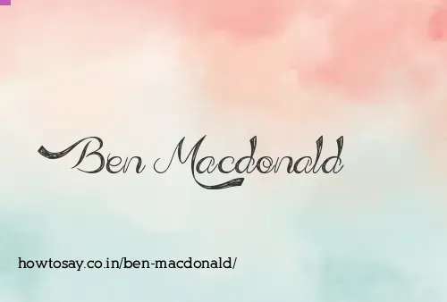 Ben Macdonald