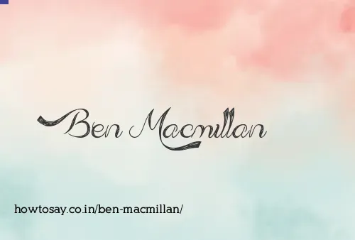 Ben Macmillan