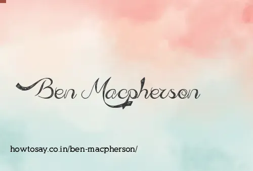 Ben Macpherson