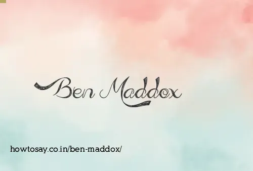 Ben Maddox