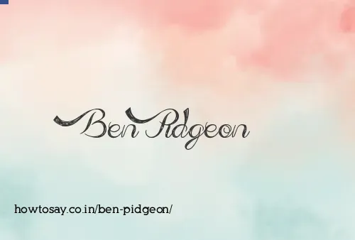 Ben Pidgeon