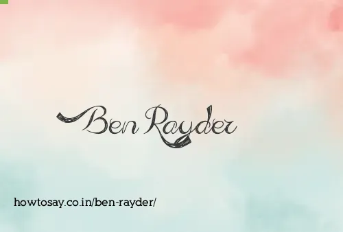 Ben Rayder