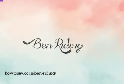 Ben Riding