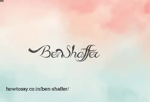 Ben Shaffer