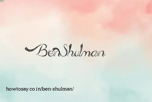 Ben Shulman