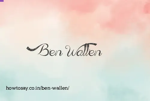 Ben Wallen