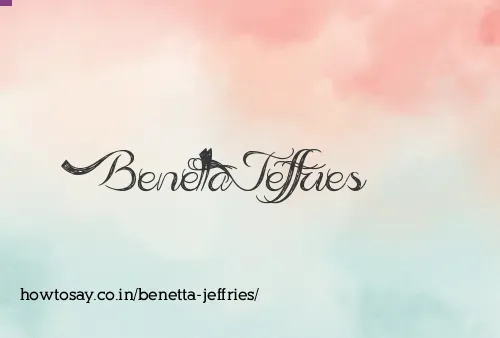 Benetta Jeffries