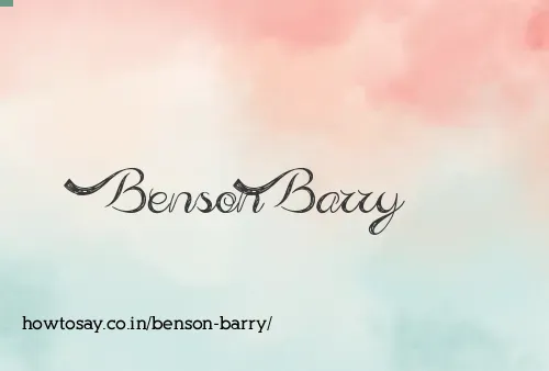 Benson Barry