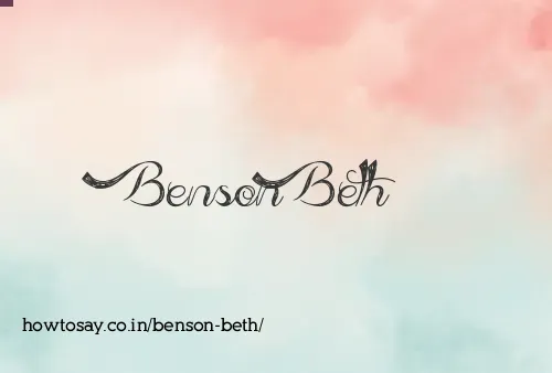 Benson Beth