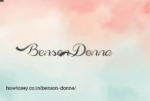 Benson Donna