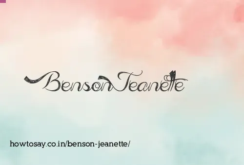 Benson Jeanette