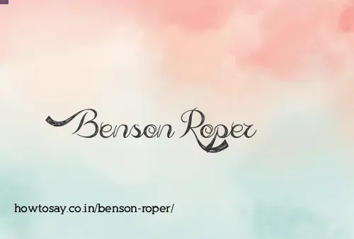 Benson Roper