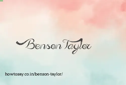 Benson Taylor