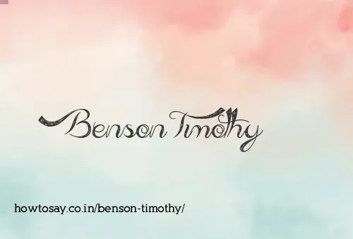 Benson Timothy