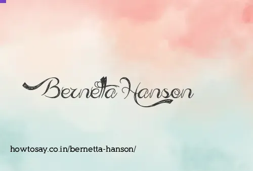 Bernetta Hanson