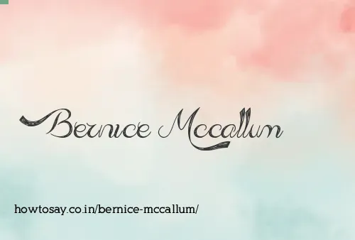 Bernice Mccallum