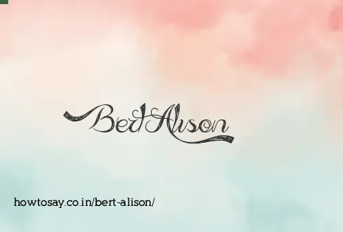 Bert Alison