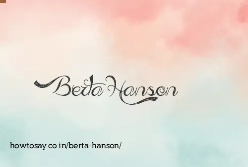 Berta Hanson