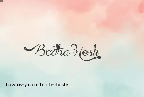 Bertha Hosli