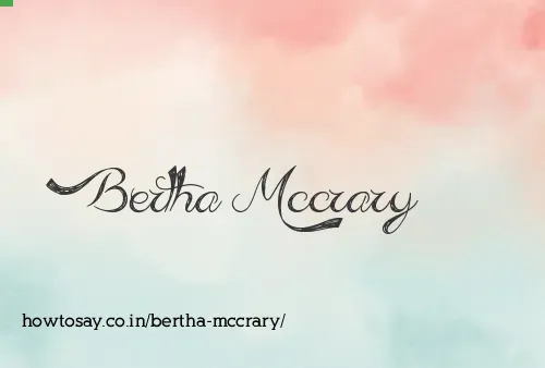 Bertha Mccrary