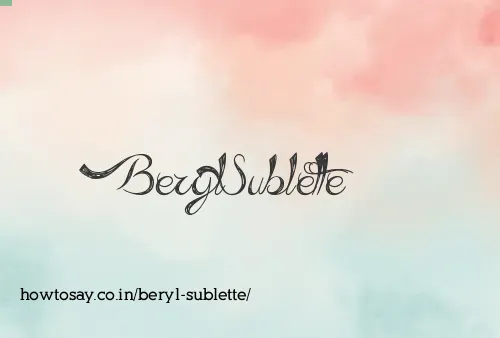 Beryl Sublette