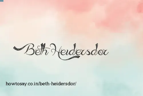 Beth Heidersdor