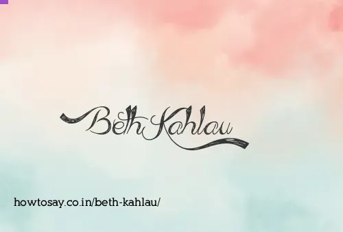Beth Kahlau