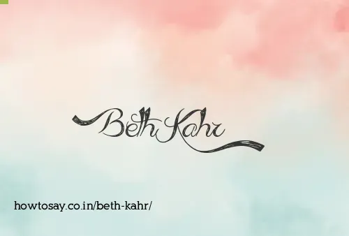 Beth Kahr