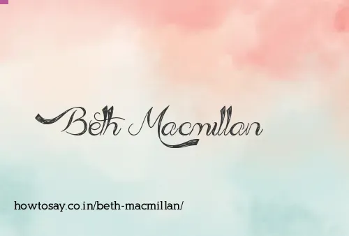 Beth Macmillan
