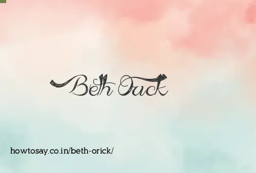 Beth Orick