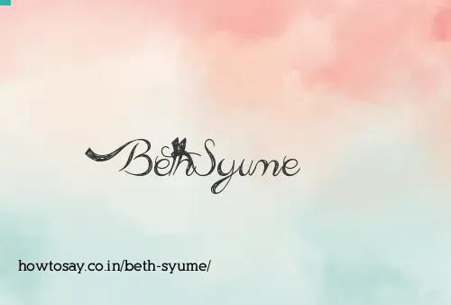Beth Syume