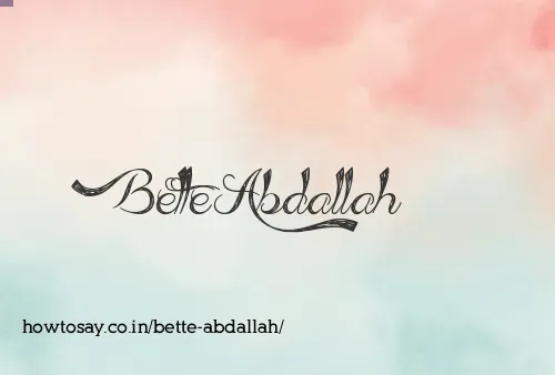 Bette Abdallah