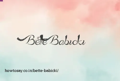 Bette Babicki