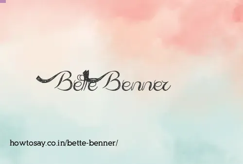 Bette Benner