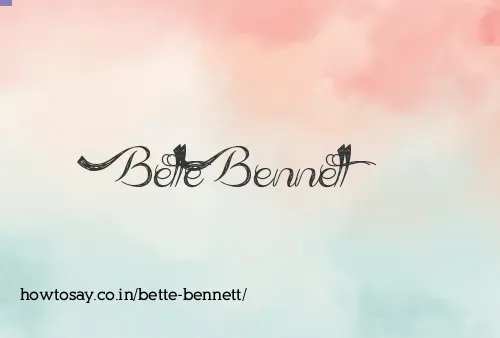 Bette Bennett